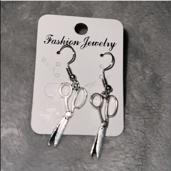 New Sterling Silver Handmade Punk Scissor Drop Earrings Minimalist Earrings - Picture 7 of 10